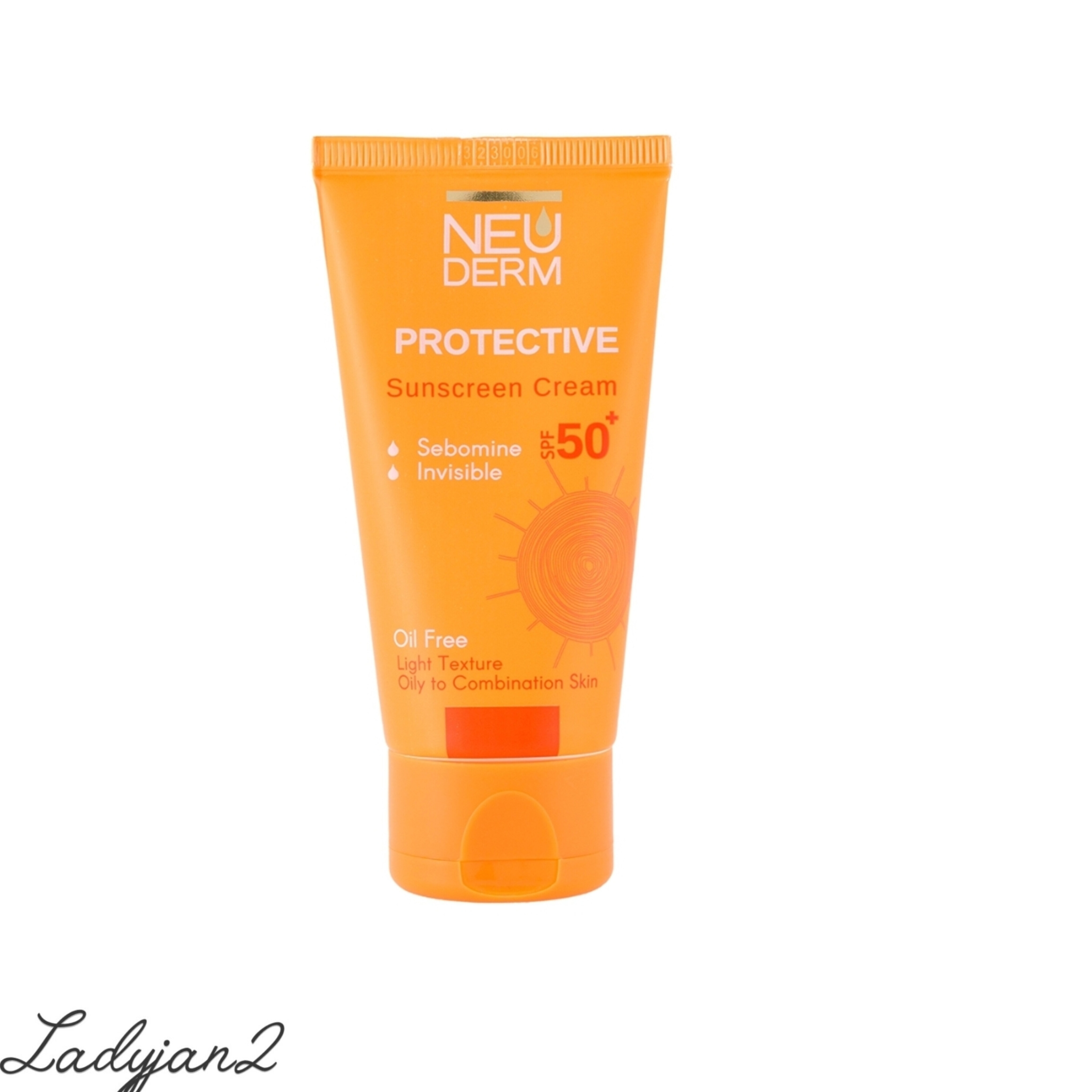 کرم ضد آفتاب بی رنگ نئودرم مدل SPF+50 مناسب پوست چرب