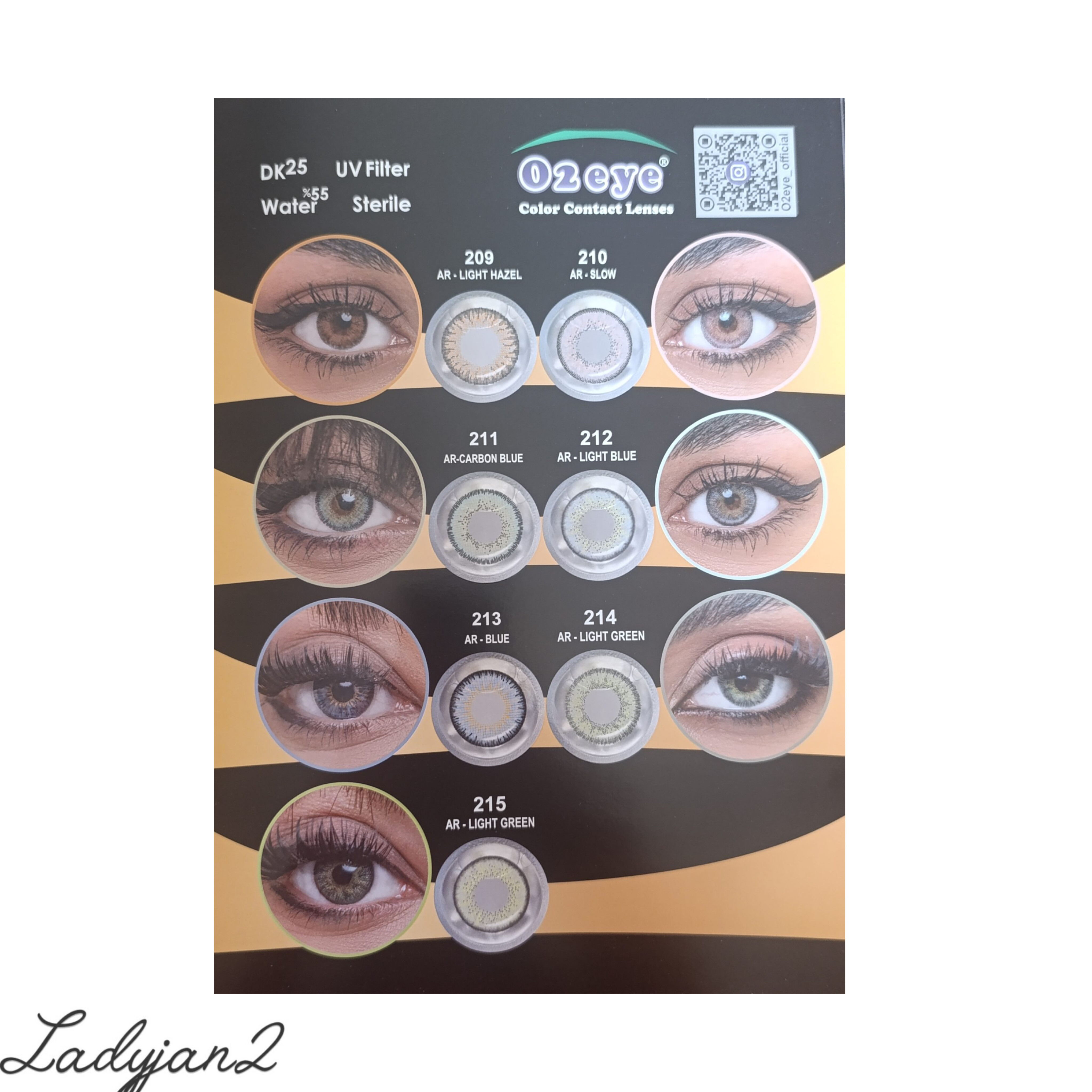 لنز چشم کره ای یکساله o2eye شماره 210